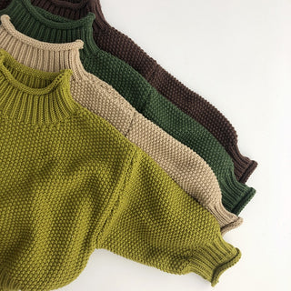 Solid High Neck Turtleneck Sweater. - RYAN AND REMI