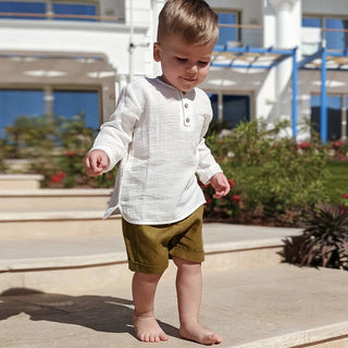 Linen Drawstring Boys Shorts - RYAN AND REMI