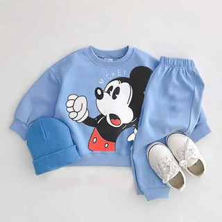 Disney Collection Mickey Mouse Cartoon Print Jogger Set - RYAN AND REMI