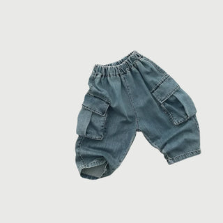 Denim Cargo Loose Pants