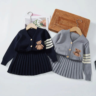 Preppy Skirt Sweater Set