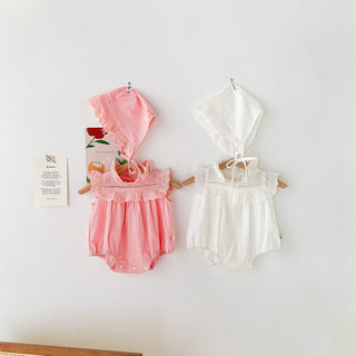 Summer Lace Cotton Baby Romper + Hat - RYAN AND REMI