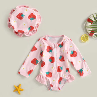 Baby Girl 2 Pcs Long Sleeve Cute Swimwear - RYAN AND REMI