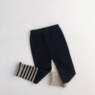 Girls Striped Leg Skinny Knit Leggings - RYAN AND REMI