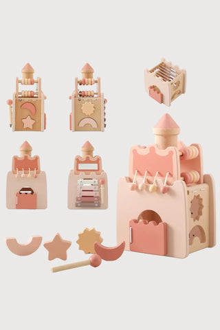 Wooden Rocket Castle Building Blocks Stacking Puzzle - RYAN AND REMI