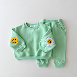 Flower Smile Patch Jogger Set - RYAN AND REMI