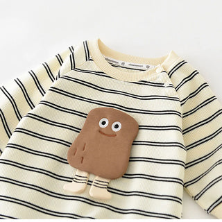 Spring Striped Cartoon Baby Onesie - RYAN AND REMI