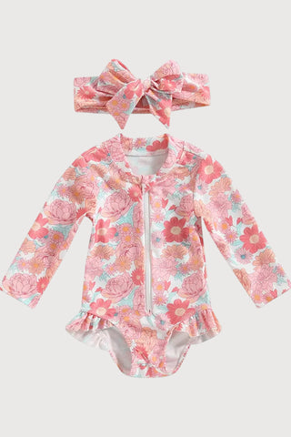 Baby Girl 2 Pcs Long Sleeve Cute Swimwear - RYAN AND REMI