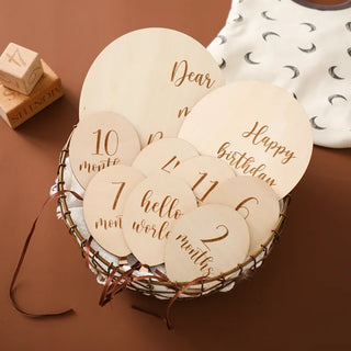 Wooden Balloon Milestone Month Card - RYAN AND REMI