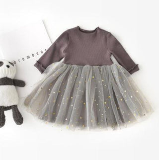 Long Sleeve Star Lace Tulle Star Dress - RYAN AND REMI